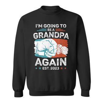 Promoted To Grandpa Again Est 2023 Pregnancy Announcement Sweatshirt | Mazezy