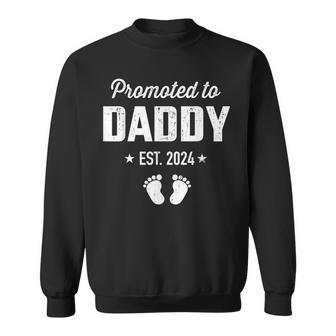 Promoted To New Daddy 2024 Soon To Be Dad Fathers Day Sweatshirt - Seseable