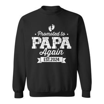 Promoted To Papa 2024 Again Fathers Day Soon To Be Dad Sweatshirt | Mazezy AU