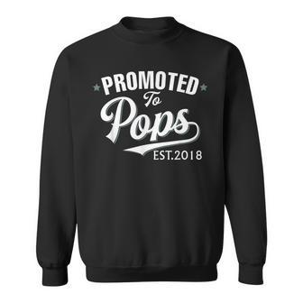 Promoted To Pops Est 2018 New Grandpa Sweatshirt | Mazezy