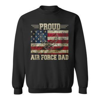 Proud Air Force Dad Military Veteran Pride Us Flag Gift For Mens Sweatshirt | Mazezy