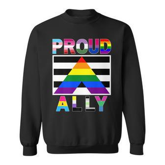 Proud Ally Lgbtq Gay Pride Month Equality Flags Sweatshirt | Mazezy