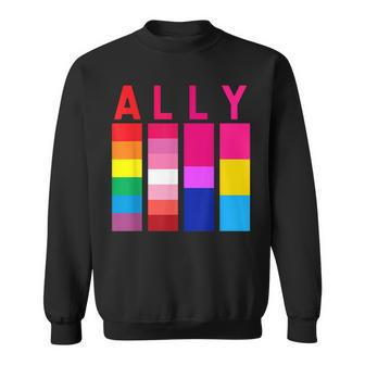 Proud Ally Pride Rainbow Lgbt Ally Sweatshirt - Seseable