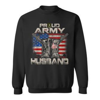 Proud Army Husband America Flag Us Military Pride Sweatshirt | Mazezy