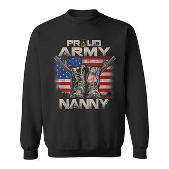 Proud Army Nanny America Flag Us Military Pride Sweatshirt | Mazezy