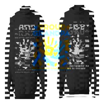 Proud Grandpa T21 World Down Syndrome Awareness Day Ribbon Sweatshirt | Mazezy