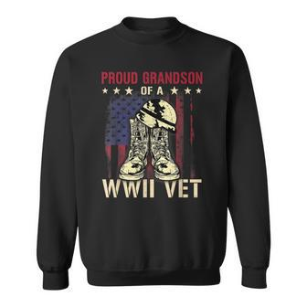 Proud Grandson Of A Wwii Vet World War Two Veteran Sweatshirt | Mazezy