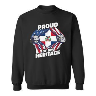 Proud Of My Heritage - Dominican Republic American Flag Sweatshirt - Seseable