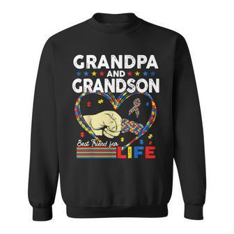Proud Support Autism Grandpa And Grandson Autism Awareness Sweatshirt | Mazezy