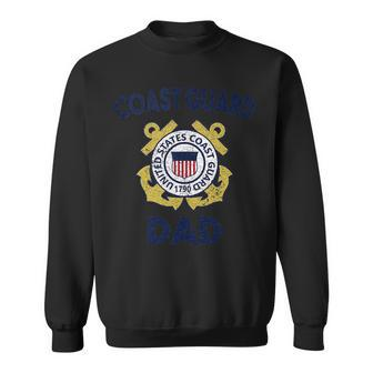 Proud Us Coast Guard Dad Military Pride Gift For Mens Pride Month Funny Designs Funny Gifts Sweatshirt | Mazezy