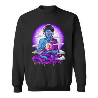 Psychedelic Buddha Zen Yoga Meditation Psytrance Festival Sweatshirt | Mazezy