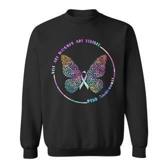 Ptsd Awareness Not All Wounds Are Visible Teal Suicide Sweatshirt | Mazezy
