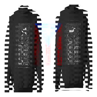 Puerto Rican Flag With Towns And Cities Of Puerto Rico Sweatshirt - Thegiftio