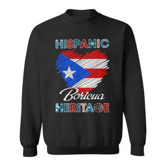Puerto Rican Hispanic Heritage Boricua Puerto Rico Flag Sweatshirt | Mazezy