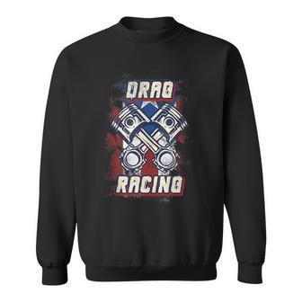 Puerto Rico Flag Drag Racing Fiebre Import Car Racers Racing Funny Gifts Sweatshirt | Mazezy