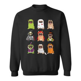 Pug Collection Happy Pug-O-Ween Halloween Spooky Costume Sweatshirt - Thegiftio UK