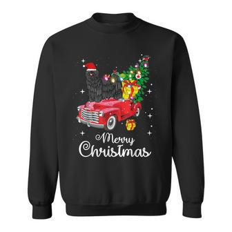 Puli Ride Red Truck Christmas Pajama Dog Sweatshirt | Mazezy