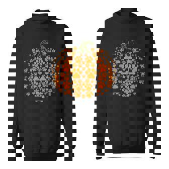 Pumpkin Dog Cat Paw Print Halloween Pet Lover Sweatshirt - Seseable