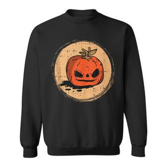 Pumpkin Face Halloween Costume Scary Jack O Lantern Sweatshirt | Mazezy
