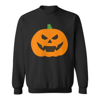 Pumpkin Halloween Subtle Jack O Lantern Minimal Trick Treat Halloween Sweatshirt | Mazezy