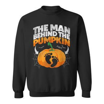 Pumpkin Pregnant Halloween Pregnancy Announcement Dad Sweatshirt - Monsterry DE