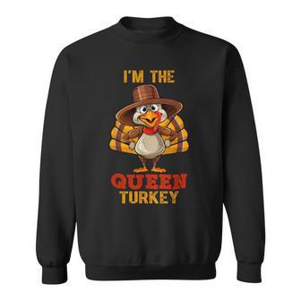 Queen Turkey Matching Family Group Thanksgiving Sweatshirt - Seseable