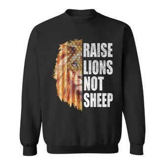 Raise Lions Not Sheep American Flag 4Th Of July Vintage Sweatshirt | Mazezy