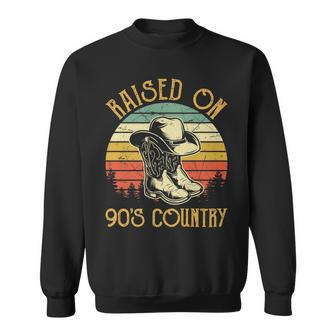Raised On 90S Country Music Vintage Cowgirl Western Sweatshirt | Mazezy
