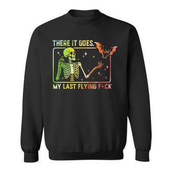 There It Goes My Last Flying Fuck Skeleton Tie Dye Sweatshirt | Mazezy