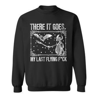 There It Goes My Last Flying Funny Halloween Skeleton Bat Funny Halloween Funny Gifts Sweatshirt | Mazezy CA