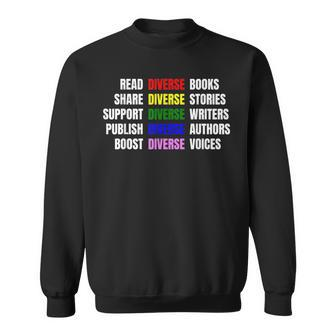 Read Diverse Books Reading Equality Book Lover Reading Funny Designs Funny Gifts Sweatshirt | Mazezy