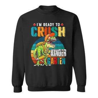 Ready To Crush Kindergarten Dinosaur Back To School Kid Boys Sweatshirt | Mazezy