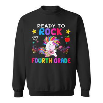 Ready To Rock Fourth Grade Back To School 4Th Grader Unicorn Unicorn Funny Gifts Sweatshirt | Mazezy