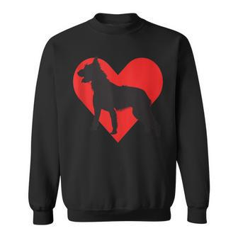 Red Heart Cute Dog Bouvier Des Ardennes Sweatshirt | Mazezy