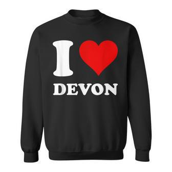 Red Heart I Love Devon Sweatshirt | Mazezy DE