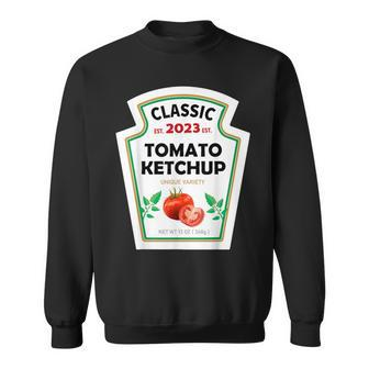 Red Ketchup Diy Costume Matching Couples Groups Halloween Sweatshirt - Monsterry