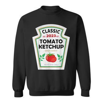Red Ketchup Diy Costume Matching Couples Groups Halloween Sweatshirt - Seseable