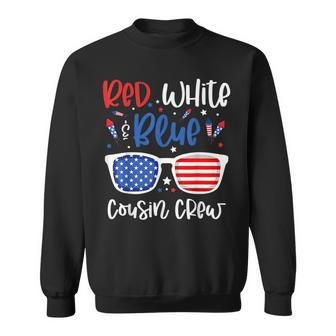 Red White & Blue Cousin Crew 4Th Of July Kids Usa Sunglasses Sweatshirt | Mazezy