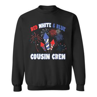Red White & Blue Cousin Crew Fireworks Usa Flag 4Th Of July Sweatshirt - Seseable