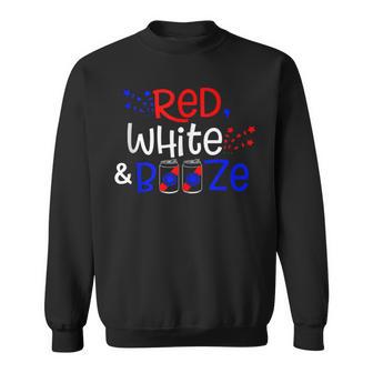Red White And Booze Funny Adult 4Th Of July Sweatshirt - Monsterry