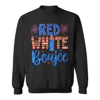 Red White & Boujee Summer Funny Drinking 4Th Of July Us Flag Sweatshirt | Mazezy