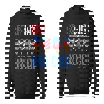 Red White And Cool Patriotic Ice Cream Popsicle 4Th Of July Sweatshirt | Mazezy