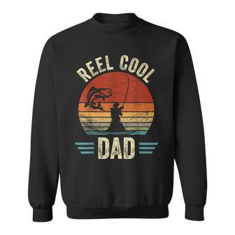 Reel Cool Dad Fathers Day Fisherman Fishing Vintage Sweatshirt | Mazezy