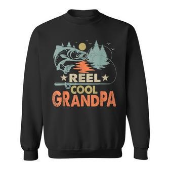 Reel Cool Grandpa Fishing Lover Vintage Fathers Day Gift Sweatshirt | Mazezy