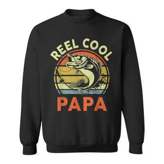 Reel Cool Papa Fishing Dad Fisherman Fathers Day Grandpa Sweatshirt - Seseable