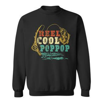Reel Cool Poppop Vintage Fishing Funny Grandpa Fisherman Sweatshirt | Mazezy