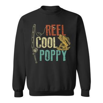 Reel Cool Poppy Fishing Grandpa Gift Fathers Day Fisherman Sweatshirt | Mazezy