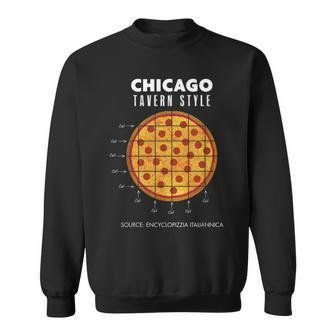 Regional Pizza Chicago Tavern Style Cut Slice Pepperoni Sweatshirt | Mazezy
