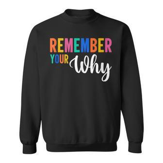 Remember Your Why Motivational Gym Fitness Workout Quote Sweatshirt | Mazezy