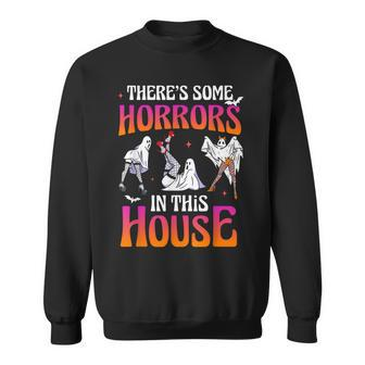 Theres Some Horrors In This House Ghost Pumpkin Halloween Sweatshirt | Mazezy